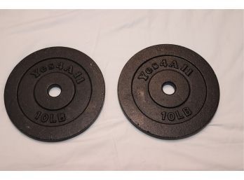 Pair Of 5lb Standard Size Barbell Weight Plates 10lbs Total (3)