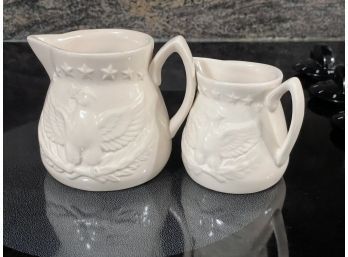 Eagle 1 Cup Creamer And 1/2 Sort Of Cup