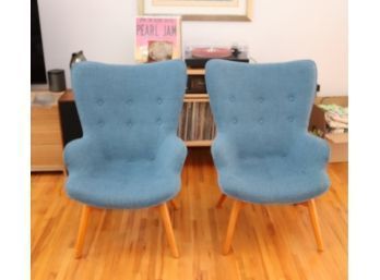 Pair Of Noble House Home Furnishings Contour Arm Chairs