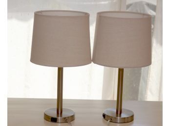 Pair Of Table Lamps With Shades