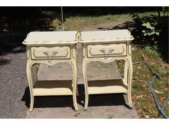 Pair Of White End Tables Night Stands