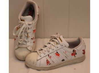 Adidas FY8768 Superstar W/ FlowersWomens Sneakers- White - Size 6 1/2