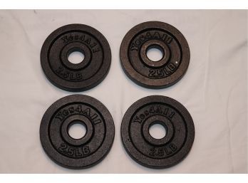 2 Pair Of 2.5lb Standard Size Barbell Weight Plates 10lbs Total