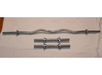 Barbell And Pair Of Dumbbell Bars.