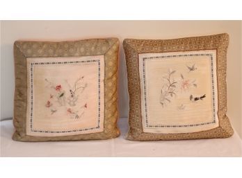 Vintage Asian Style Silk Throw Pillows (T-14)