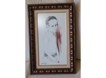 Vintage Framed Jewish Picture Signed Weinstein/ 69   (s-31)