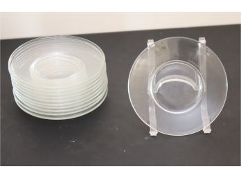 Set Of 11 Clear Glass Plates (N-30)