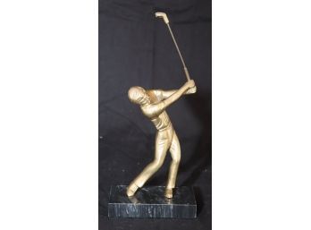 Golfer Figurine On Marble Base (S-93)