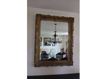 LARGE Antique Ornate Carved Wood Frame Mirror (S-12)