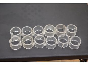 12 Clear Acrylic Napkin Rings (S-24)