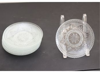 Set Of 8 Vintage Glass Saucers (N-32)
