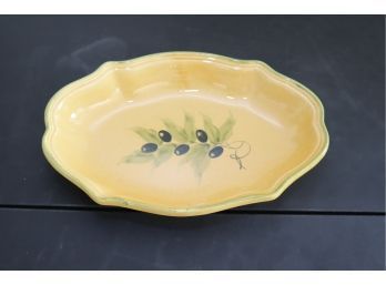 Vintage Tere Provance France Olives Yelloware Platter