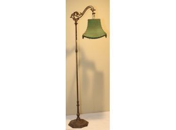 Vintage Brass Floor Lamp With Shade (T-10)