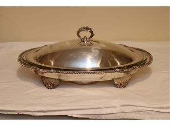 Oval Silver Plate Chafing Dish Food Warmer (B-4)
