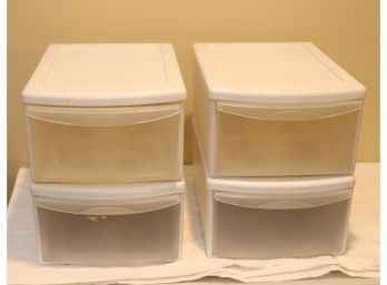 Set Of 4 Stackable Plastic Storage Drawers (T-12)
