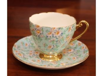 Vintage Shelley Marguerite Fine Bone China Teacup And Saucer (G-15)