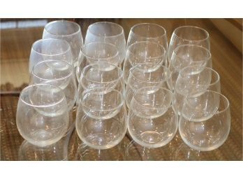 Set Of 16 Stemless Red Wine Glasses (F-37)