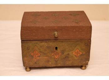 Antique Brass Jewelry Trinket Box (B-10)