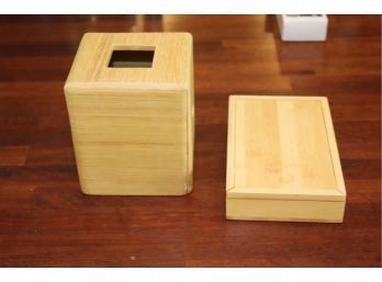 Bamboo Tissue Box And Storage Box (G-80)