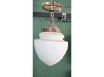 Vintage Acorn Milk Glass Ceiling Light (S-6)