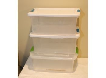 3 Plastic Small Storage Containers