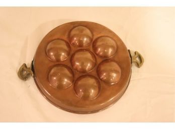 Vintage Copper And Brass Egg Poacher, Cooking Pan Oven Pan (S-49)