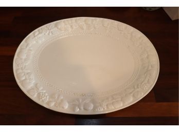 Over And Back White Oval Serving Platter (G-54)
