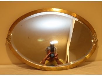 Vintage Oval Brass Mirror