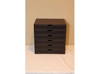 Brown Leather Home Or Office Desk Filing Box (D-1)