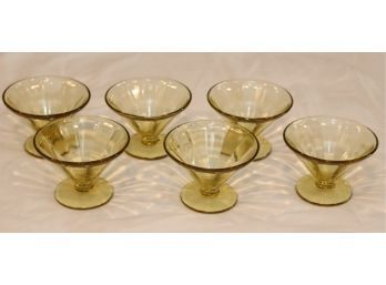Vintage Vaseline Federal Glass Sundae Dish Dessert Cup (G-45)