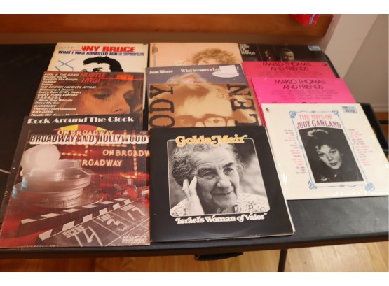 Vintage Vinyl Record Lot  Lenny Bruce, Woody Allen. Judy Garland And More (D-16)