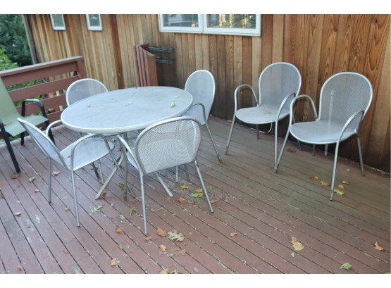 Round Metal Table With 6 Chairs
