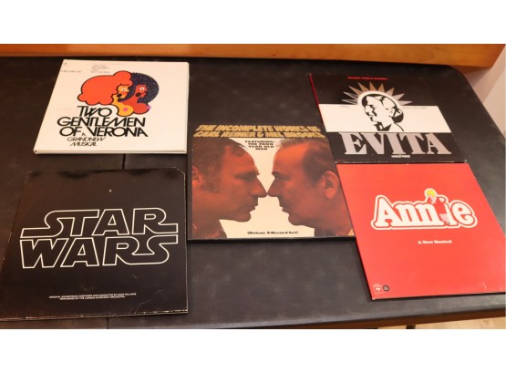 Vinyl Record Lot Star Wars, Annie, Evita & More (D-8)
