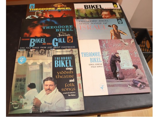 Vintage Theodore Bikel Jewish Folk Songs Vinyl Record Lot (D-14)