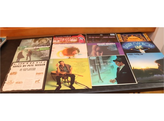 Vintage Vinyl Record Lot: Simon & Garfunkel, Pete Seeger, Sinatra, Harry Chapin, Barry Manilow (D-5)