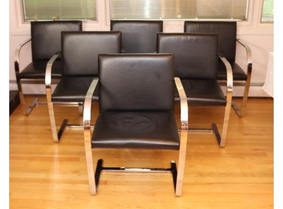 Set Of 6 Mies Van Der Rohe Inspired BRNO Chairs By Gordon International