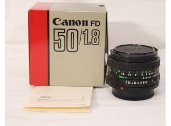 Canon FD 50mm F/1.8 Camera Lens With Box  (R-10)