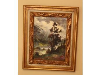 Signed Marie Linnell Gold Framed Painting (B-4)