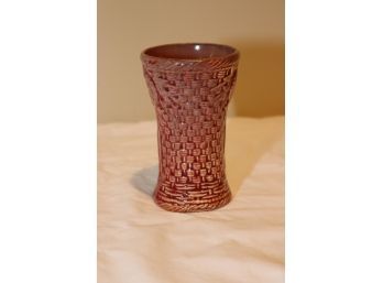 Vintage Basket Weave Ceramic Vase (D-29)