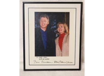 Framed Signed Photograph Bill & Hillary Rodham Clinton (R-40)