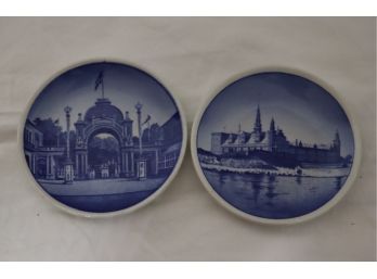 Royal Copenhagen Denmark Tivoli  & Kronborg Slot Small Plates (D-65)