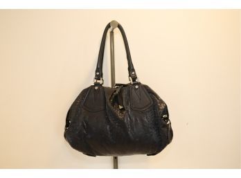 Black Leather Francesco Biasia Purse Handbag (W-7)