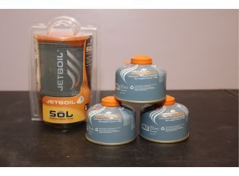 Jetboil SOL Flux Ring Backpacking Camp Stove With 3 Cans Fuel (T-49)