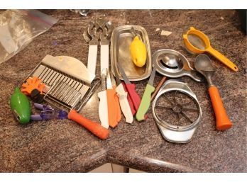 Assorted Kitchen Tools, Knives, And Utensils  (T-18)