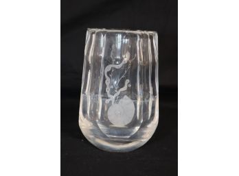 Orrefors Glass Vase With Seashell (D-29)
