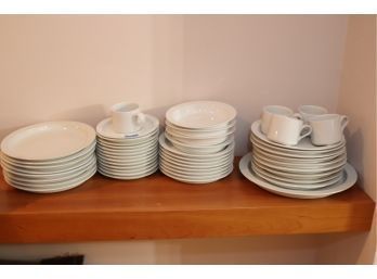 Vintage DANSK Bistro Tableware White Plates Bowls Coffee Cups And Saucers