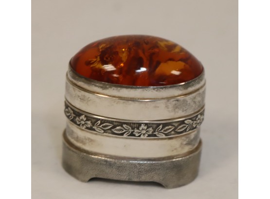 Amber In Silverplate Base  (A-100)