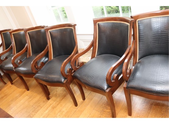 8 Leather Dining Room Arm Chairs