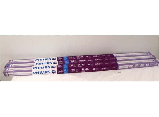 3 Philips 40-Watt Equivalent 4 Ft. T12 LED Linear Light Bulb Daylight