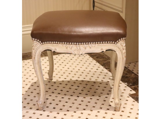 Leather Top Vanity Stool Chair